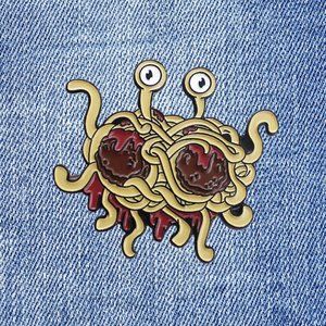 Flying Spaghetti Monster Enamel Pin - Pastafarianism Ramen Monster - Lap…